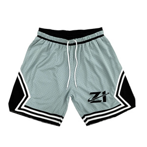 Shorts de baseball personnalisés 100 % coton, maille respirante, couleur unie, décontractés, avec cordon de serrage, séchage rapide, écologiques, pour l'entraînement et la gym - Product Image 1