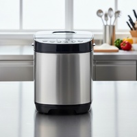 Machine à pain électrique Sudex 2,0 lb pour la maison, 15 programmes de cuisson automatiques, acier inoxydable brossé, 850 W, fonction maintien au chaud automatique