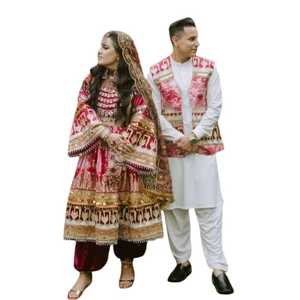 Robes afghanes roses imprimées tendance pour femmes, best-sellers, avec gilet assorti, au meilleur prix, toutes tailles et faible MOQ 2026 - Product Image 1