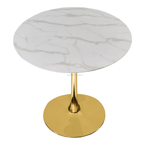 Luxury Handcrafted <b>Round</b> Glass Top Side <b>Table</b> with Gold Metal Base Modern Style for Living Room Balcony Bedroom - Product Image 2