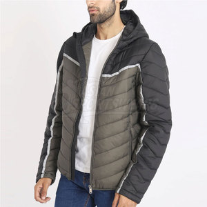 Chaquetas acolchadas para hombre con logotipo personalizado para clima frío, informales, con capucha, cierre completo, gruesas y aisladas. - Product Image 4