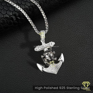 Pendentif en forme de crâne fait main avec un design de bijoux hip-hop luxueux et une finition de haute qualité - Product Image 3