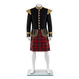 Veste Doublet écossaise noire tactique pour tambourinier écossais, uniforme de protection anti-aiguilles - Product Image 1