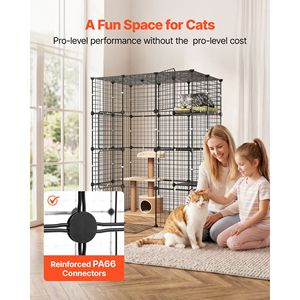 Jaula Grande para Gatos de 4 Niveles, 40.98"x27.99"x55", Jaula de Alambre Metálico Desmontable con 4 Puertas - Product Image 3