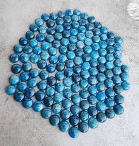 Apatita neón redonda, cabujón con base plana, calidad A+, piedra preciosa suelta calibrada para la fabricación de joyas - Product Image 1