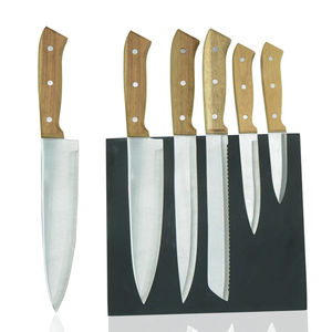 Ensemble de 5 couteaux de cuisine professionnels en acier inoxydable avec manche en bois pour la cuisine à domicile - Product Image 2