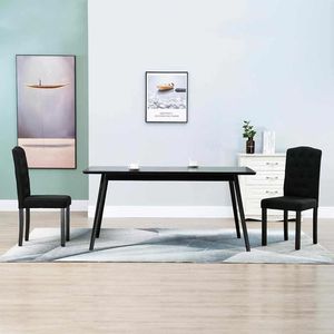เก้าอี้ทานอาหารสีดำ 41.9 X 51.6 X 95 ซม. ผ้าตกแต่งบ้านอย่างหรูหรา - Product Image 1