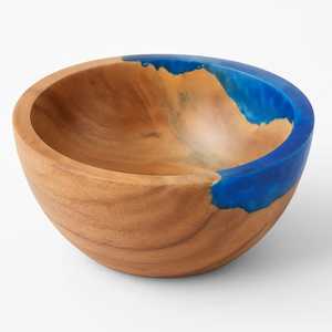 Bol à salade en bois fait main, design moderne haut de gamme, léger, sur pied, profond, pour servir les fruits, écologique, pour la cuisine - Product Image 6
