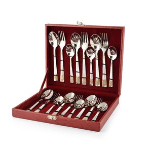 Juego de Cubiertos de Acero Inoxidable de Primera Calidad de 18 Piezas, Estilo Americano Pintado a Mano, para el Hogar y la Cocina, Caja de Regalo (6 Cucharas para Cena, Palillos) - Product Image 1