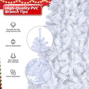Albero di Natale in PVC da 2,13 m con 1346 rami, 500 luci bianche fredde e 8 modalità di colore automatiche - Product Image 6