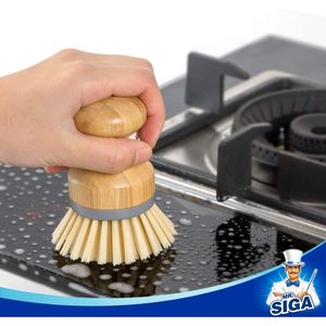 Confezione da 2 Spazzole in Bambù per Pulizia Lavello Cucina, Piatti, Pentole e Padelle - Spazzole Ecologiche - Product Image 6