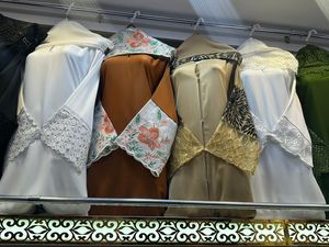 Abaya Musulmana Tradicional de Manga Larga con Cuentas y Lentejuelas, Estilo Dubai, Hecha a Mano, para Bodas, de Poliéster Transpirable con Cuello en V, Venta al Por Mayor - Product Image 5