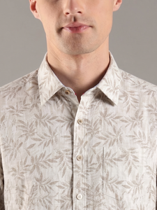 Chemise décontractée pour homme Enovate à manches longues, double boutonnage, en coton respirant, avec col rabattu, pour le printemps - Product Image 2