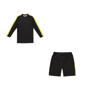 Conjunto de Camiseta de Manga Larga y Pantalones Cortos Azules para Niños, Secado Rápido, Ropa de Artes Marciales Mixtas, Corte Regular, Poliéster, Kit Deportivo Infantil - Product Image 4