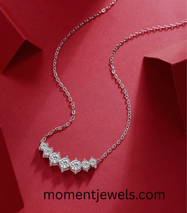 Collier pendentif en moissanite, argent S925 plaqué or 18 carats, chaîne à maillons ronds, bijoux pour mariage, fiançailles, cadeau d'anniversaire - Product Image 4