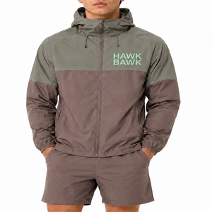 Ensemble veste coupe-vent à capuche et short pour hommes, veste légère à capuche, manches longues, taille élastique, poches latérales - Product Image 1