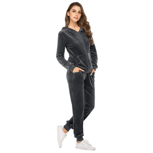 Velvet Hooded Tracksuit Set Printed <b>Crop</b> <b>Top</b> Jogger Pants Women 2-in-1 Summer Casual Streetwear Outfit - Product Image 1