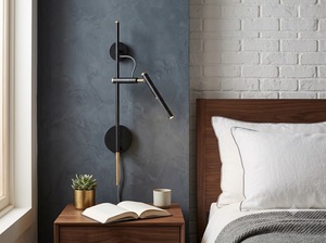 Lampe murale moderne LED Lumetal 3000K (blanc chaud) en acier, plastique et aluminium, avec variateur tactile, pour intérieur, AC 100-240V 50/60Hz - Product Image 2