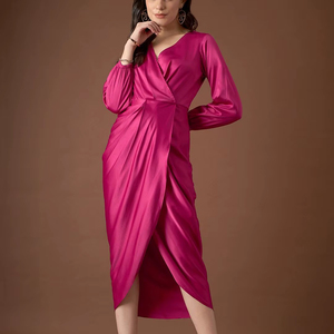 Women's <b>Wrap</b> Dress Modern Fashion <b>Wrap</b> Style Maxi Dress with V Neck Flowy Design Soft Breathable Fabric for <b>Beach</b> Holiday - Product Image 6