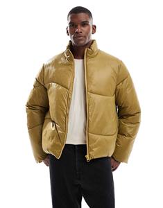 Chaqueta Acolchada Impermeable de Poliéster Ecológico para Hombre y Mujer, con Cuello Alto, Estilo Bomber, con Cierre, Servicio OEM, Acabado de Alta Calidad - Product Image 2