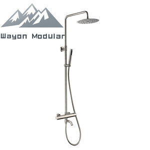 Système <span class=keywords><strong>de</strong></span> <span class=keywords><strong>douche</strong></span> à effet pluie Wayon Luxury en nickel brossé avec douchette et bec <span class=keywords><strong>de</strong></span> baignoire - Product Image 6