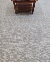Tapis Kilim en coton fait main avec motif abstrait, tissé à la main, réversible, à poils ras et fins, pour salon
