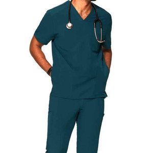 Tenue d'hôpital pour hommes la plus vendue, couleur personnalisable, faible MOQ, uniforme d'hôpital tricoté uni, vêtements d'hôpital en coton et polyester - Product Image 5