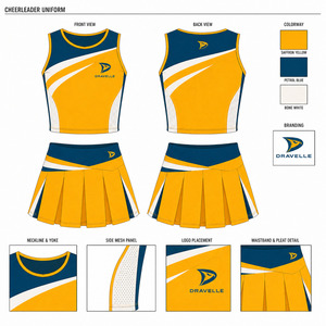 Conjunto de Uniforme de Animadoras de Alto Rendimiento, Malla Transpirable de Alta Elasticidad, Traje Deportivo de Lujo Personalizado - Product Image 6