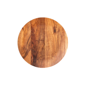 จานไม้สีน้ำตาลเข้มทรงกลม ดีไซน์เรียบง่าย สีพื้น ทำด้วยมือ สำหรับเสิร์ฟอาหารและของว่าง - Product Image 5