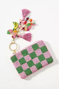 Porte-monnaie élégant brodé de perles avec un travail artisanal élaboré et un aspect décoratif moderne - Product Image 4