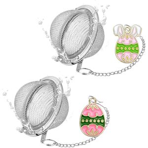 2 Pezzi Infusore per Tè in Acciaio Inox a Tema Pasquale, Sfera per Tè da 2,1 Pollici, Ciondolo a Forma di Uovo di Pasqua, Filtro per Infusione del Tè - Product Image 1
