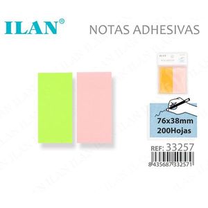 กระดาษโน้ตแบบมีกาว ILAN ขนาด 76x38 มม. 200 แผ่น สำหรับใช้ในสำนักงานและที่บ้าน - Product Image 3