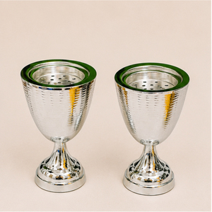 Creative Stainless Steel <b>Bakhoor</b> Burner Silver Hammered Metal <b>Oud</b> Burner Arabic Mubkhara Goblet Style Incense Holder for Home - Product Image 5