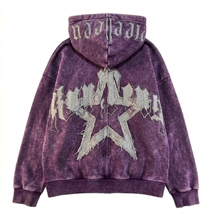 Sweat à capuche rétro style streetwear délavé à l'acide avec imprimé lettres artistiques, coupe oversize premium - Product Image 3