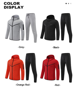 Chándal Deportivo con Capucha para Hombre, Color Negro, Cierre Completo, Transpirable, Secado Rápido, 100% Algodón, Cintura Elástica, Bolsillos Laterales, para Otoño - Product Image 4