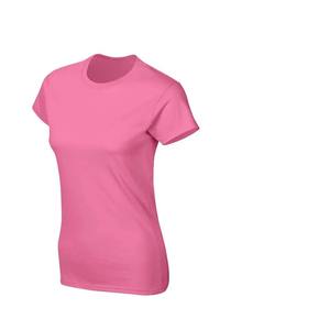 T-shirt personnalisé pour femme, couleur unie, en mélange de coton doux, manches courtes, décontracté, été, prêt à imprimer - Product Image 5