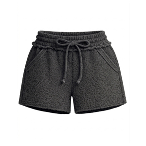 Pantalones Cortos de Felpa Sherpa Cómodos para Mujer, Diseño Vintage, Casuales, de Verano, 100% Algodón, Ropa Urbana Femenina, Servicio OEM ODM - Product Image 1