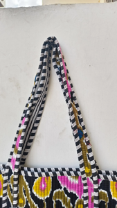 Bolsa de Mano de Tela de Algodón con Estampado a Mano de Estilo Bohemio Elegante, con Cierre de Cremallera, Estampado Animal, Bolsa de Hombro - Product Image 2