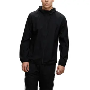 Custom Loose Anorak Men's Windbreaker Jacket with Hooded Windproof Knitted Jackets