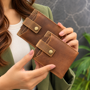 Cartera de cuero genuino para hombre, nueva cartera de diseñador, cuero Real, moda, Color marrón, tarjetero en efectivo, regalo para él - Product Image 1