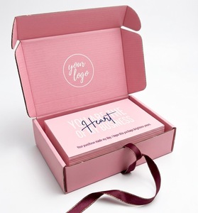 Petit modèle noir/rose/mixte.. Boîtes d'expédition en carton ondulé avec couvercles pour l'envoi professionnel et l'emballage cadeau, idéales pour les cadres photo - Product Image 2