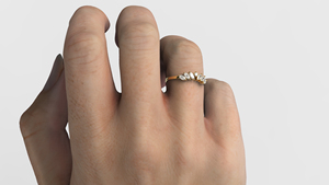 18K Gold Curved Marquise Cut Diamond with Round Diamond Wedding <b>Ring</b> Tiara Crown <b>Stacking</b> <b>Ring</b> Cluster Enhancer <b>Ring</b> for Women - Product Image 5
