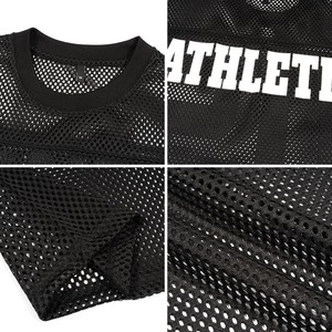 Maillot de football américain unisexe noir en mesh à manches courtes, col rond, respirant, numéro 05 imprimé, coupe ample, vêtements pour toutes les saisons - Product Image 5