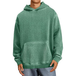 Sudadera con Capucha de Alta Calidad 100% Algodón, Lavado Ácido, Bordada, Estilo Vintage Urbano, Suéter de Invierno con Aspecto Desgastado, Venta al por Mayor - Product Image 1