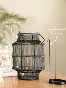Decorative Mesh Metal Lantern Portable Vintage Heat Resistant Eco-Friendly Hanging Candle Holder Easter Valentine's Day Wedding - Product Image 3