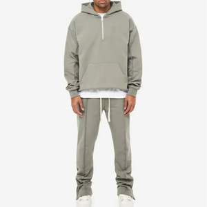 ชุดวอร์มมีฮู้ดพิมพ์ลายตามสั่งคุณภาพสูง ผ้าโพลีเอสเตอร์/คอตตอนเนื้อหนา ทรงโอเวอร์ไซส์ ไหล่ตก สำหรับผู้ชาย - Product Image 1