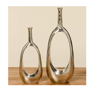 Vase en métal, accent décoratif moderne pour la maison, le bureau, les mariages et les événements - Product Image 2