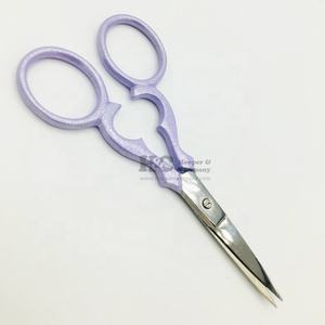 New Sparkling <b>Glitter</b> Light Purple Color Coating Scissor Fine Cutting Solid Blade Scissor Stainless Steel Sustainable Scissors - Product Image 3