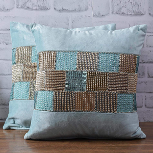 Coussin décoratif brodé à la main avec perles pour canapé, patchwork pour salon, couleur personnalisée, prix de gros - Product Image 4