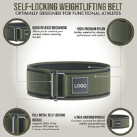 Ceinture de musculation réglable autobloquante Gym Well Sport, ceinture de soutien lombaire en nylon, ceinture d'entraînement pour la musculation, unisexe